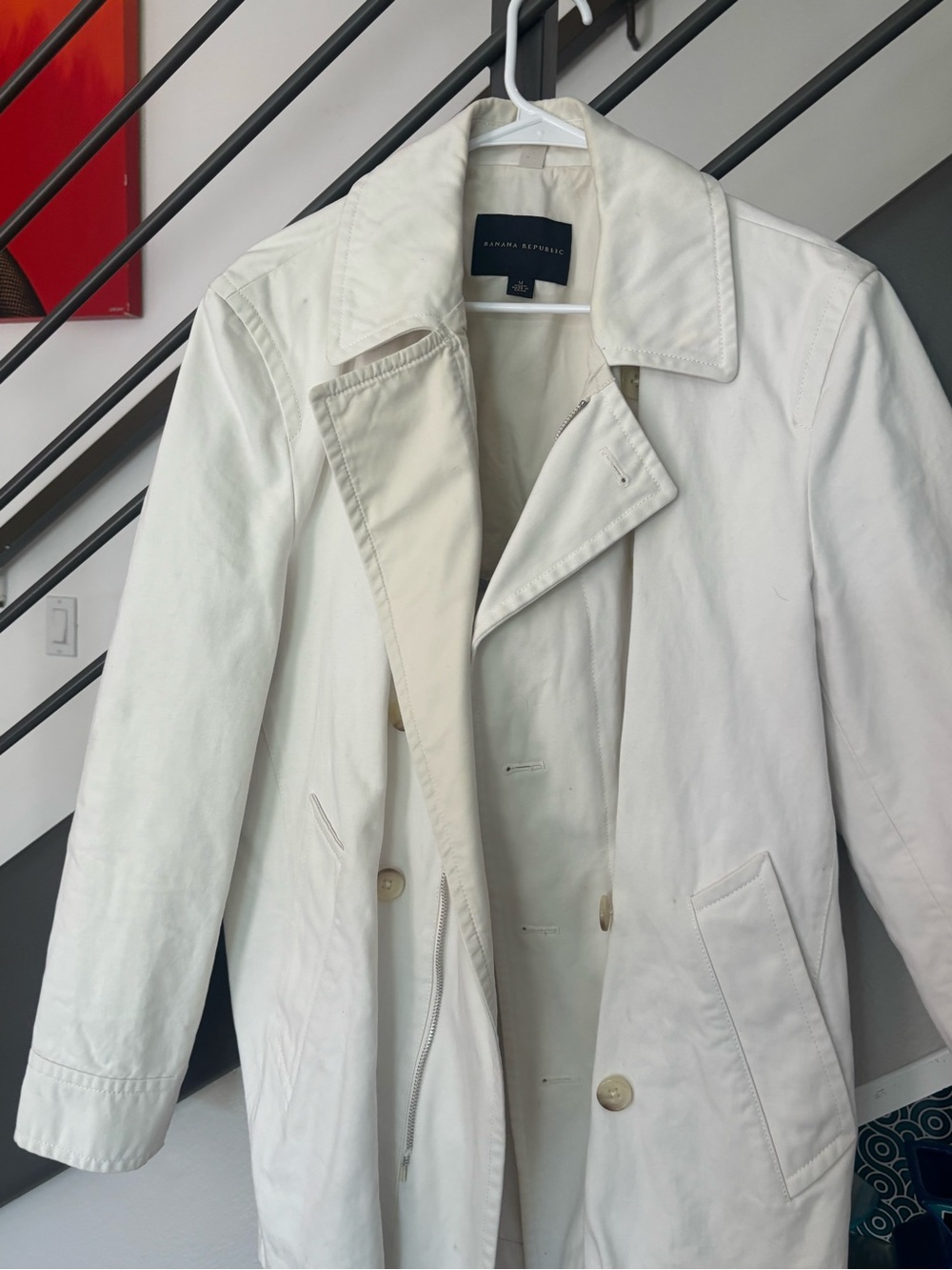 Banana Republic Cream Jacket with Navy Label